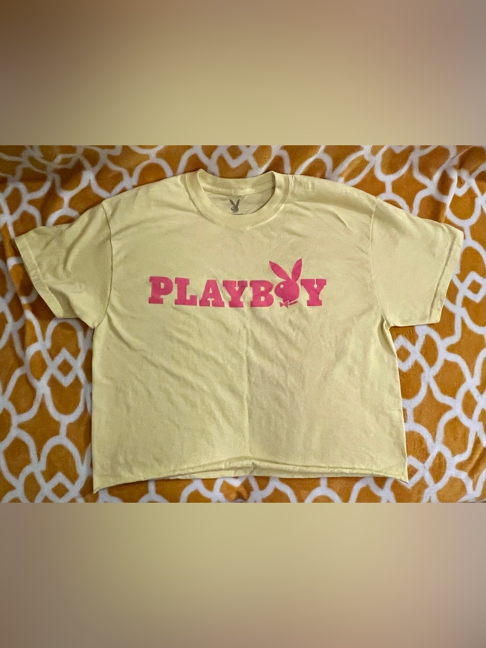 PLAYBOY Yellow Tee with Pink Logo